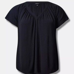 Torrid Washable Crinkle Gauze V-Neck Flutter Short Sleeve